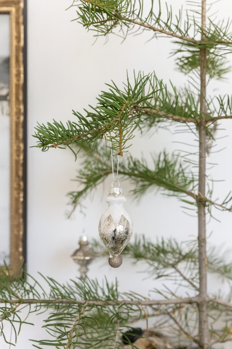 Antique Glitter Ornaments | Set of 6