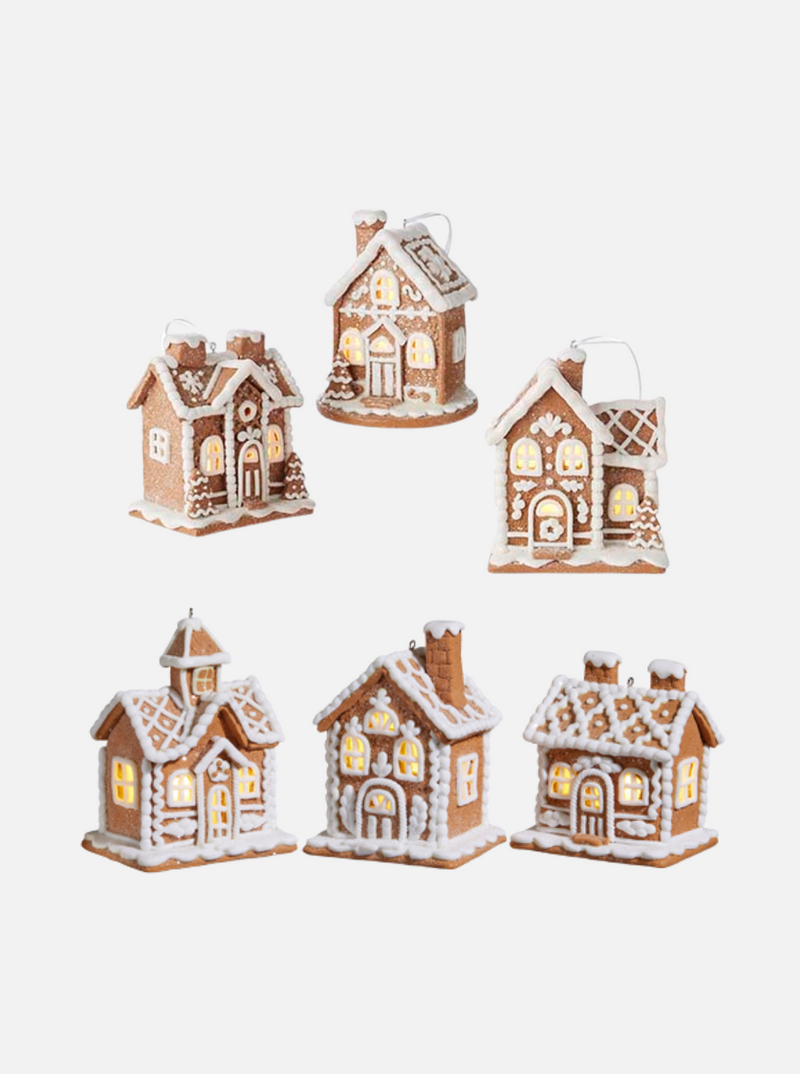 Lighted Gingerbread House Ornaments