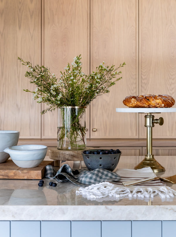 Adjustable Brass & Marble Cake Stand