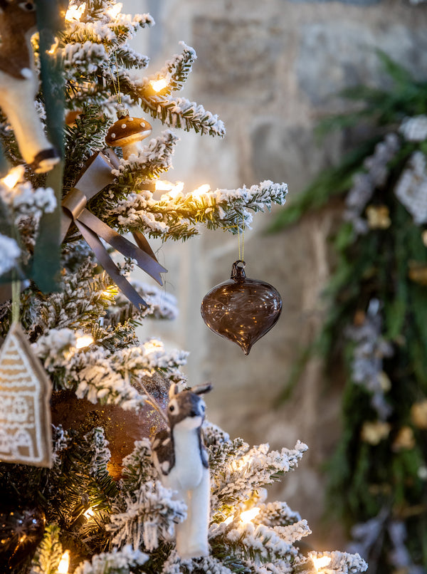 Etched Glass Bauble Ornament