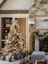 Faux 7.5' Pre-Lit Flocked Pine Tree