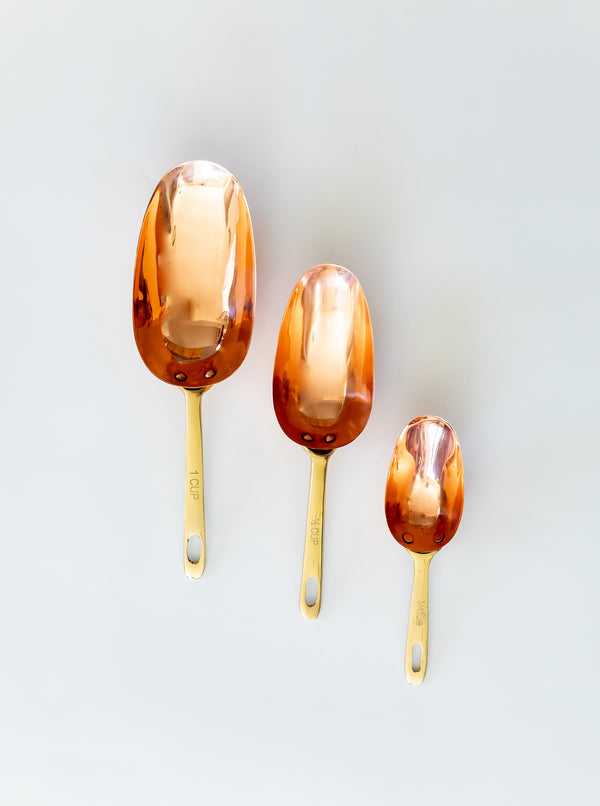Copper Measuring Scoops | Set of 3