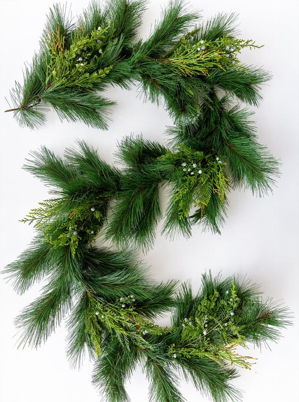 Faux 6' Mixed Pine & Juniper Garland