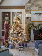 Faux 7.5' Pre-Lit Flocked Pine Tree