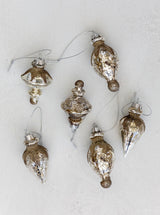 Antique Glitter Ornaments | Set of 6 - HJDCR0181 - OS