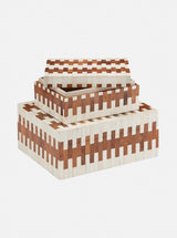 Brick Pattern Boxes | Set of 2 - HJDCR0346 - OS