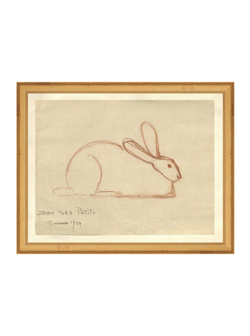 Bunny Sketch - HJART0032 - GLD - 11x14