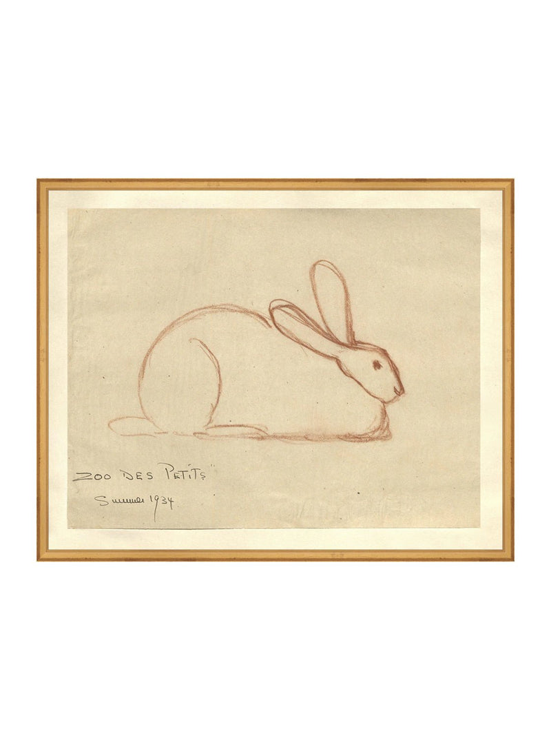 Bunny Sketch - HJART0032 - GLD - 24x30