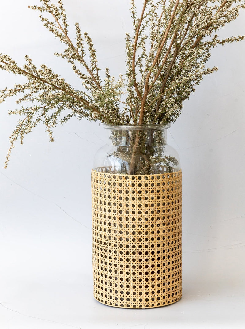 Cane Wrapped Vase - HJDCR0049 - OS