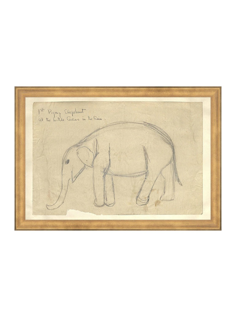 Elephant Sketch - HJART0091 - GLD - 11x16