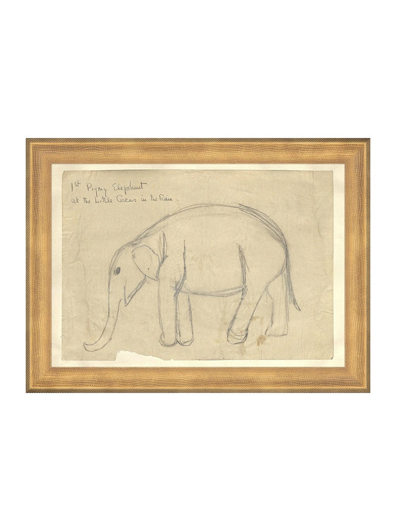 Elephant Sketch - HJART0091 - GLD - 8x11