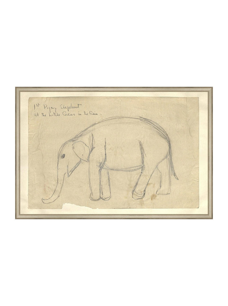 Elephant Sketch - HJART0091 - SIL - 20x30