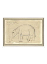 Elephant Sketch - HJART0091 - SIL - 11x16