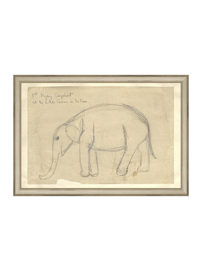 Elephant Sketch - HJART0091 - SIL - 11x16
