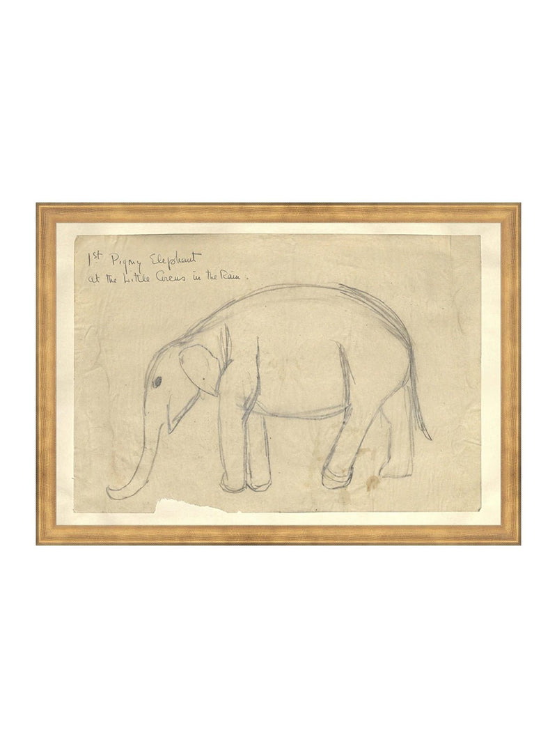 Elephant Sketch - HJART0091 - GLD - 14x20