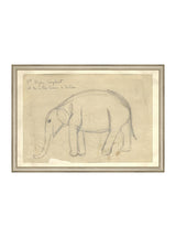 Elephant Sketch - HJART0091 - SIL - 14x20
