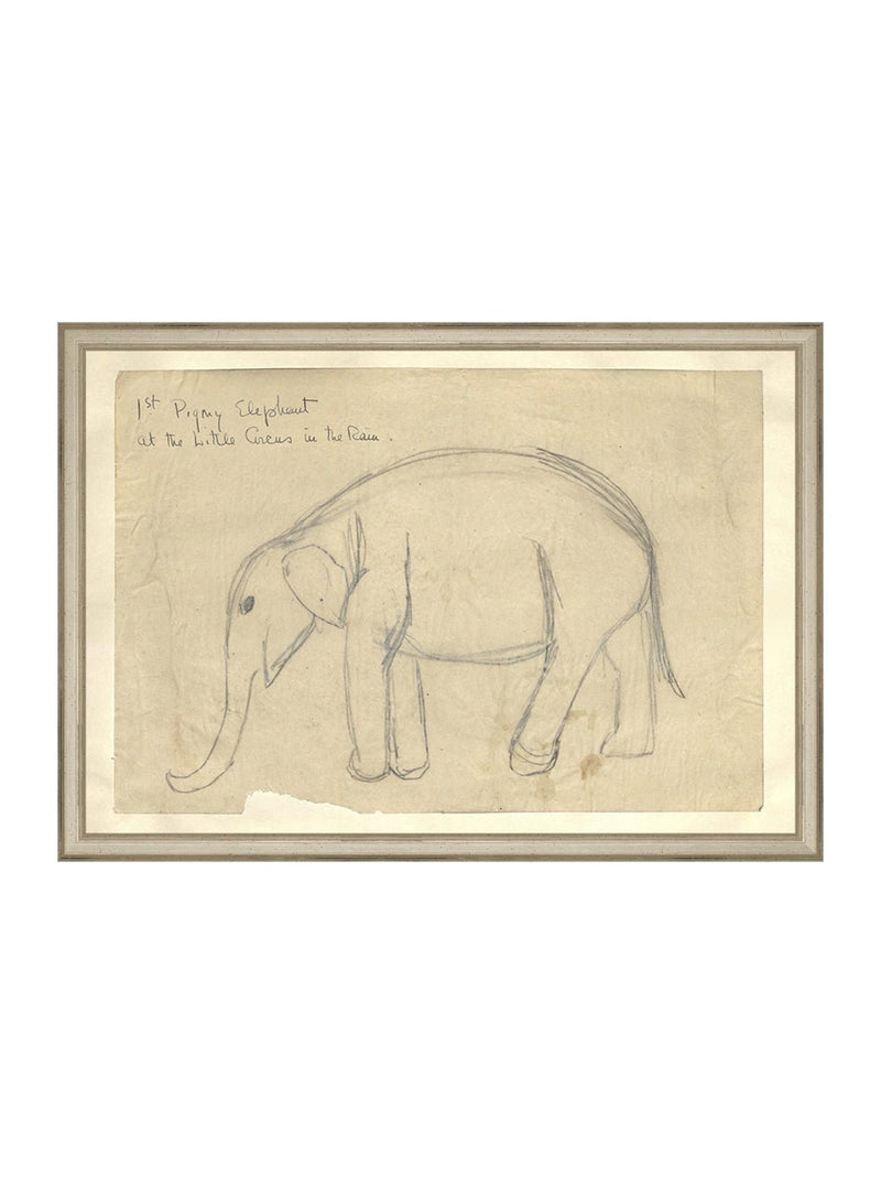 Elephant Sketch - HJART0091 - SIL - 14x20