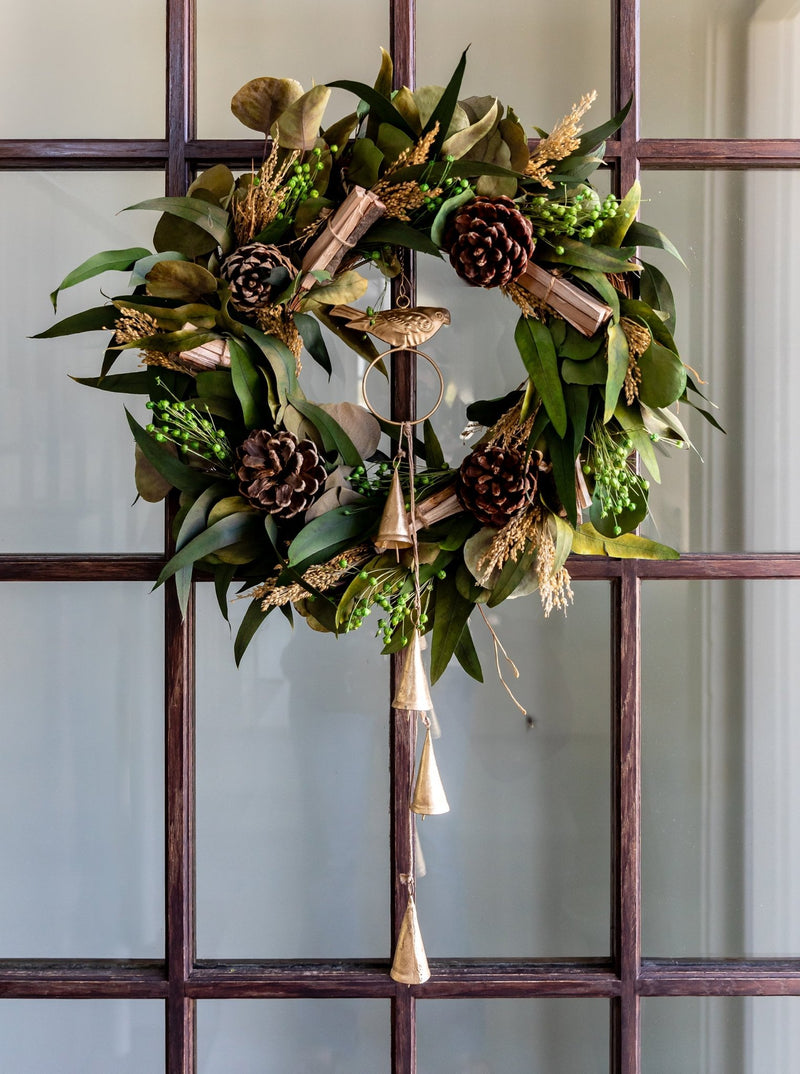 Eucalyptus & Pinecone Wreath - HJHOL0241 - OS