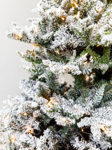 Faux 7.5' Pre - Lit Flocked Pine Tree - HJHOL0239 - OS