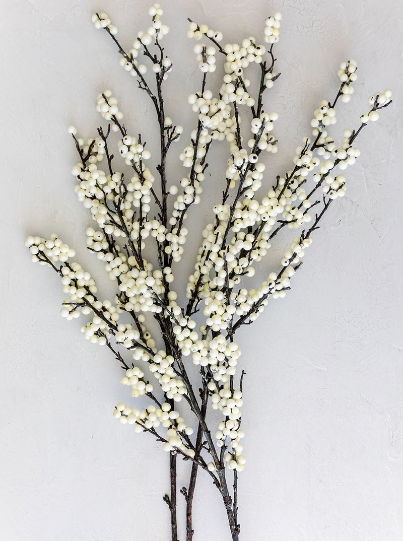 Faux White Berry Branch - HJGRN0042 - BUN