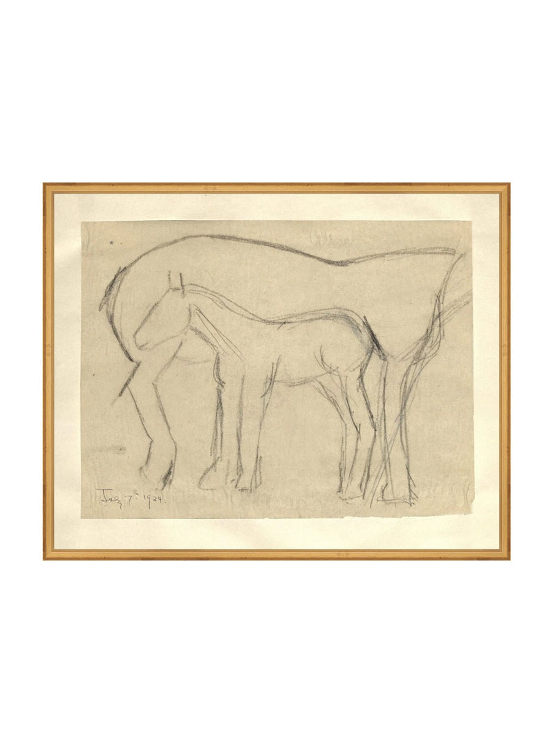 Foal Sketch - HJART0183 - GLD - 24x30