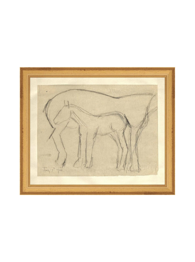 Foal Sketch - HJART0183 - GLD - 8x10