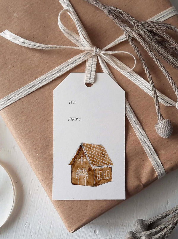 Second picture of Gingerbread House Gift Tags | Set of 8