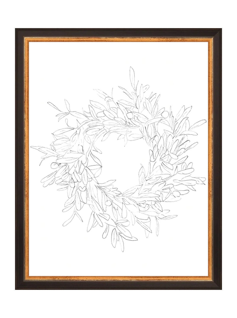 Olive Wreath Sketch - HJART0075 - BLK - 11x14