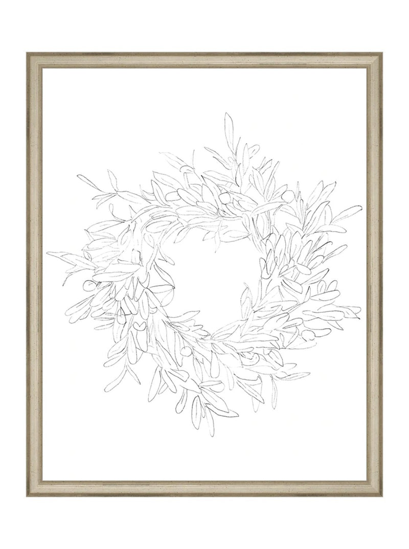 Olive Wreath Sketch - HJART0075 - SIL - 16x20