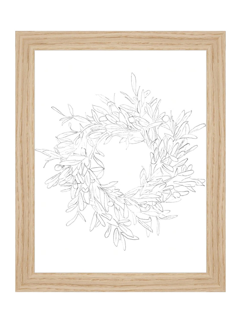 Olive Wreath Sketch - HJART0075 - OAK - 8x10