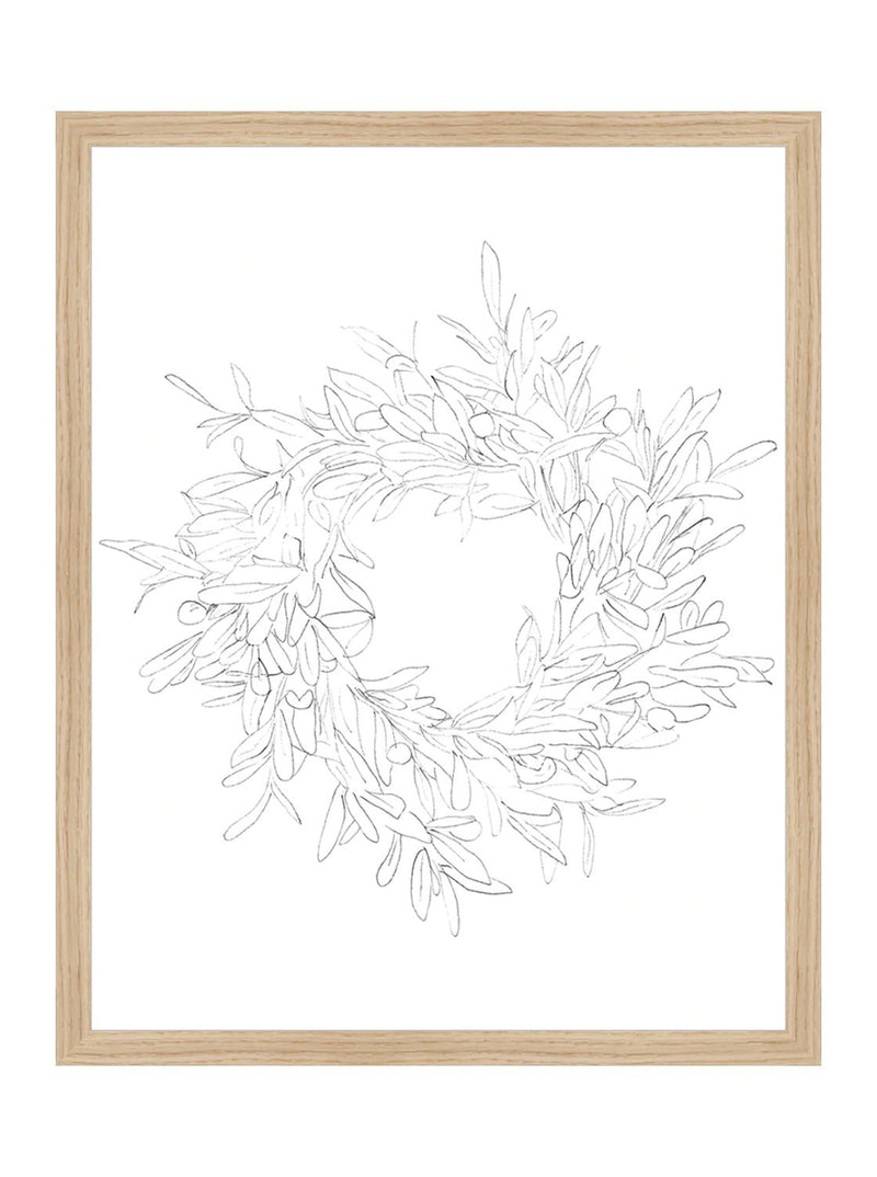 Olive Wreath Sketch - HJART0075 - OAK - 16x20