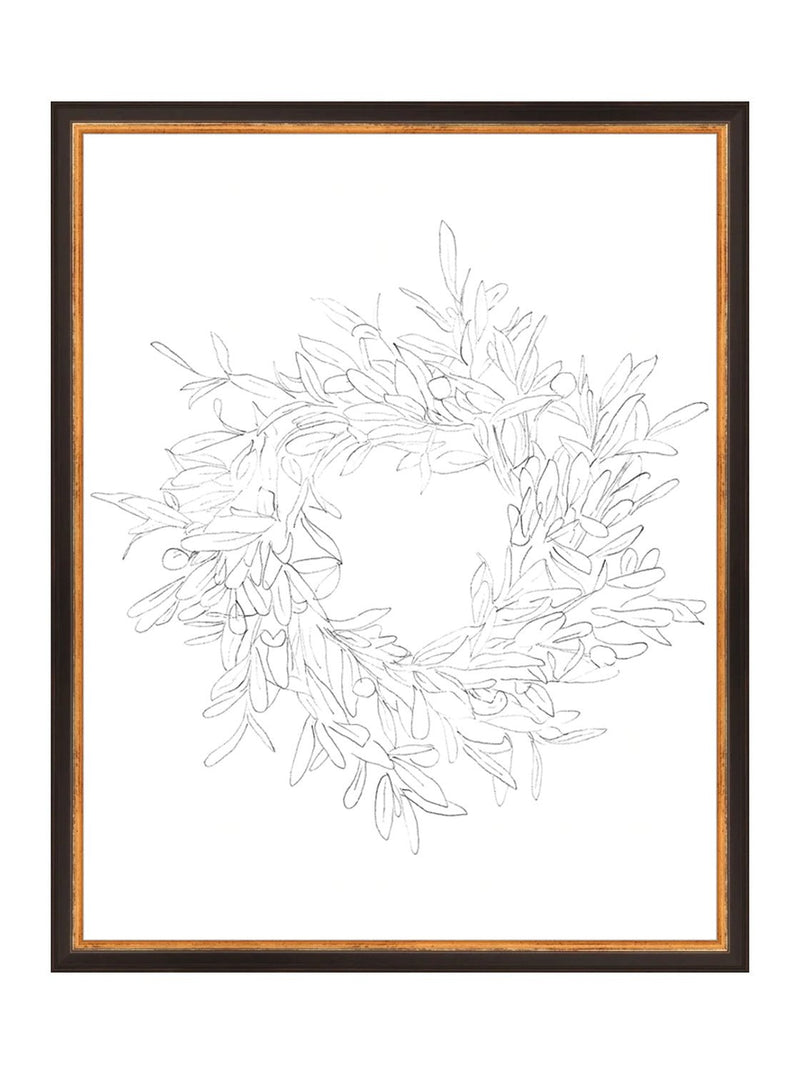 Olive Wreath Sketch - HJART0075 - BLK - 16x20