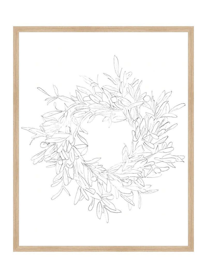 Olive Wreath Sketch - HJART0075 - OAK - 24x30