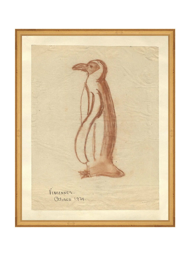 Penguin Sketch - HJART0184 - GLD - 16x20