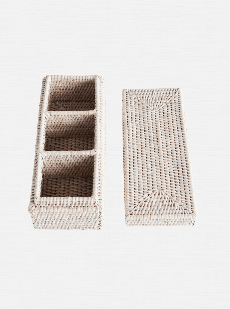 Polly Rattan 3 - Compartment Box - HJDRP0003 - WHT
