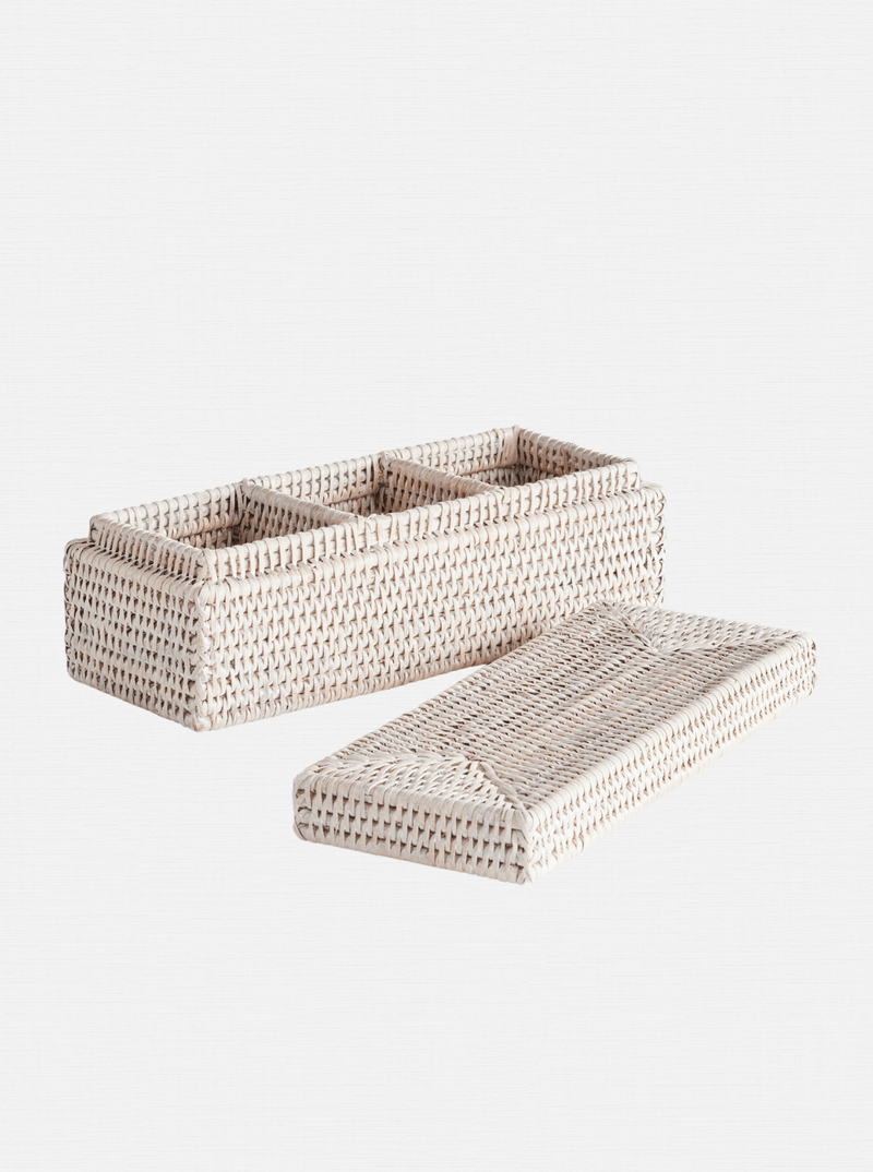 Polly Rattan 3 - Compartment Box - HJDRP0003 - WHT