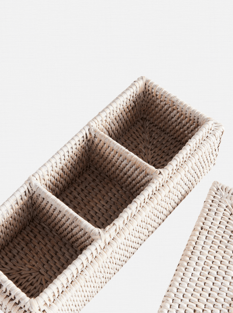 Polly Rattan 3 - Compartment Box - HJDRP0003 - WHT