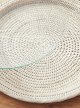 Polly Rattan Serving Platter - HJDRP0006 - WHT