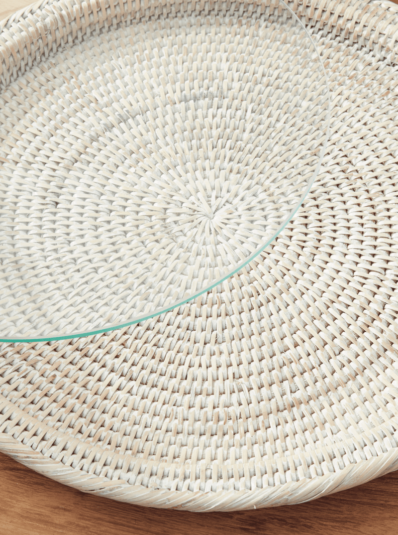 Polly Rattan Serving Platter - HJDRP0006 - WHT