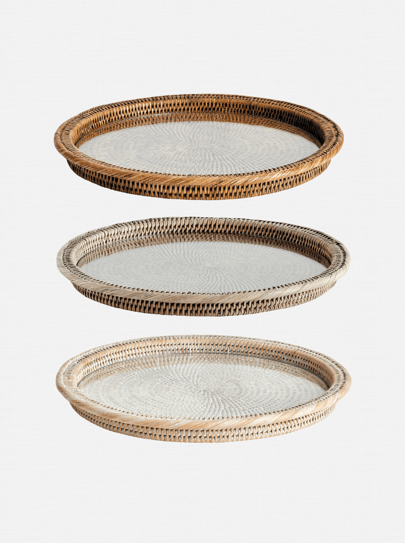 Polly Rattan Serving Platter - HJDRP0006 - GRY