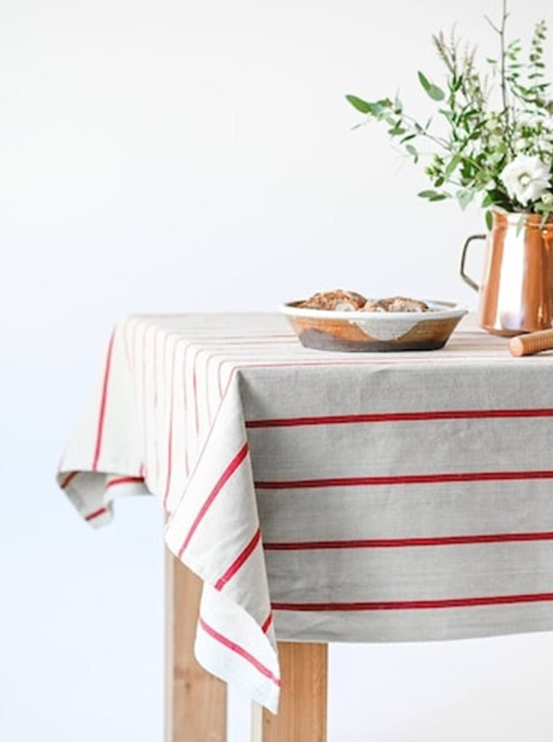 Red Striped Tablecloth - HJHOL0169 - 90