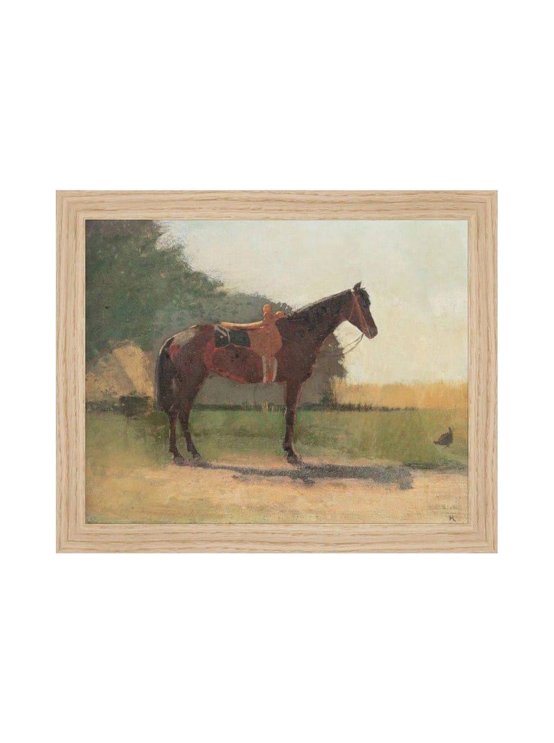 Saddled Horse - HJART0179 - OAK - 8x10