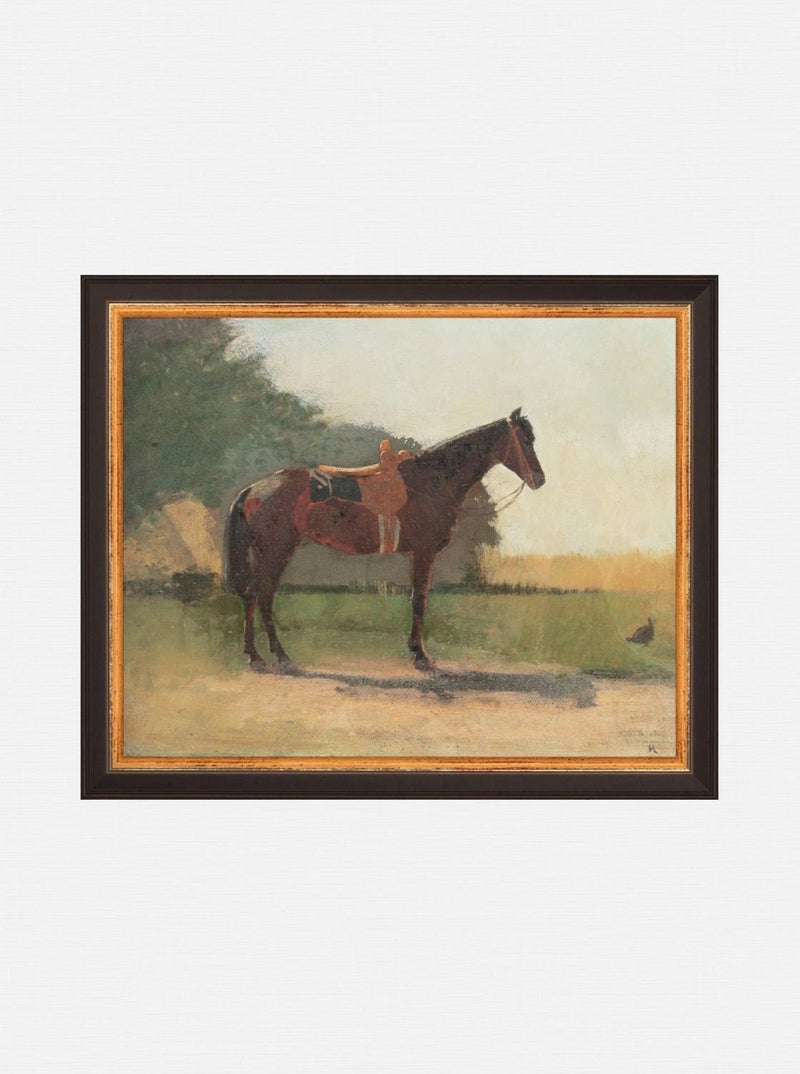 Saddled Horse - HJART0179 - OAK - 8x10