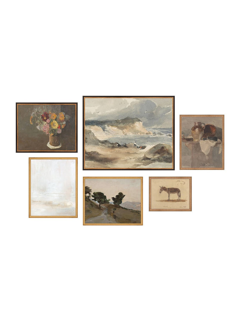 Warm Vintage 6 - Piece Gallery Art Bundle - 